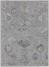 2' X 3' Silver And Black Floral Power Loom Distressed Area Rug