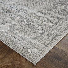 2' X 3' Gray Silver And Taupe Floral Power Loom Distressed Area Rug
