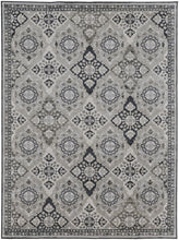 2' X 3' Gray And Black Floral Power Loom Area Rug