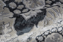 2' X 3' Gray And Black Floral Power Loom Area Rug