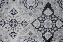 2' X 3' Gray And Black Floral Power Loom Area Rug