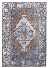 Blue Ivory And Brown Floral Area Rug - 2' x 3'