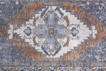Blue Ivory And Brown Floral Area Rug - 2' x 3'