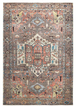 Taupe Red And Brown Floral Area Rug - 2' x 3'