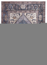 Blue Brown And Ivory Floral Area Rug - 2' x 3'