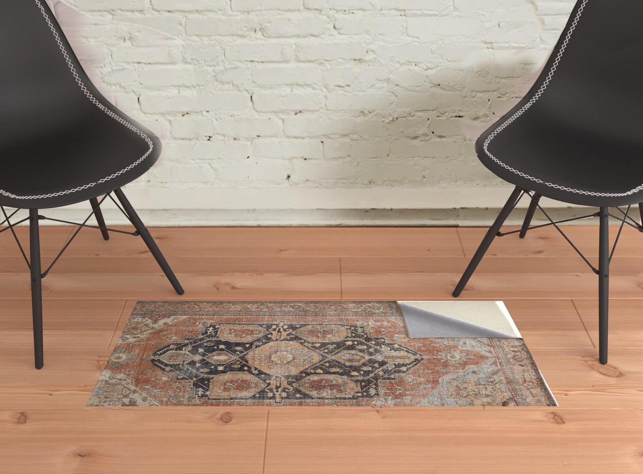 Orange Brown And Taupe Abstract Area Rug - 2' x 3'