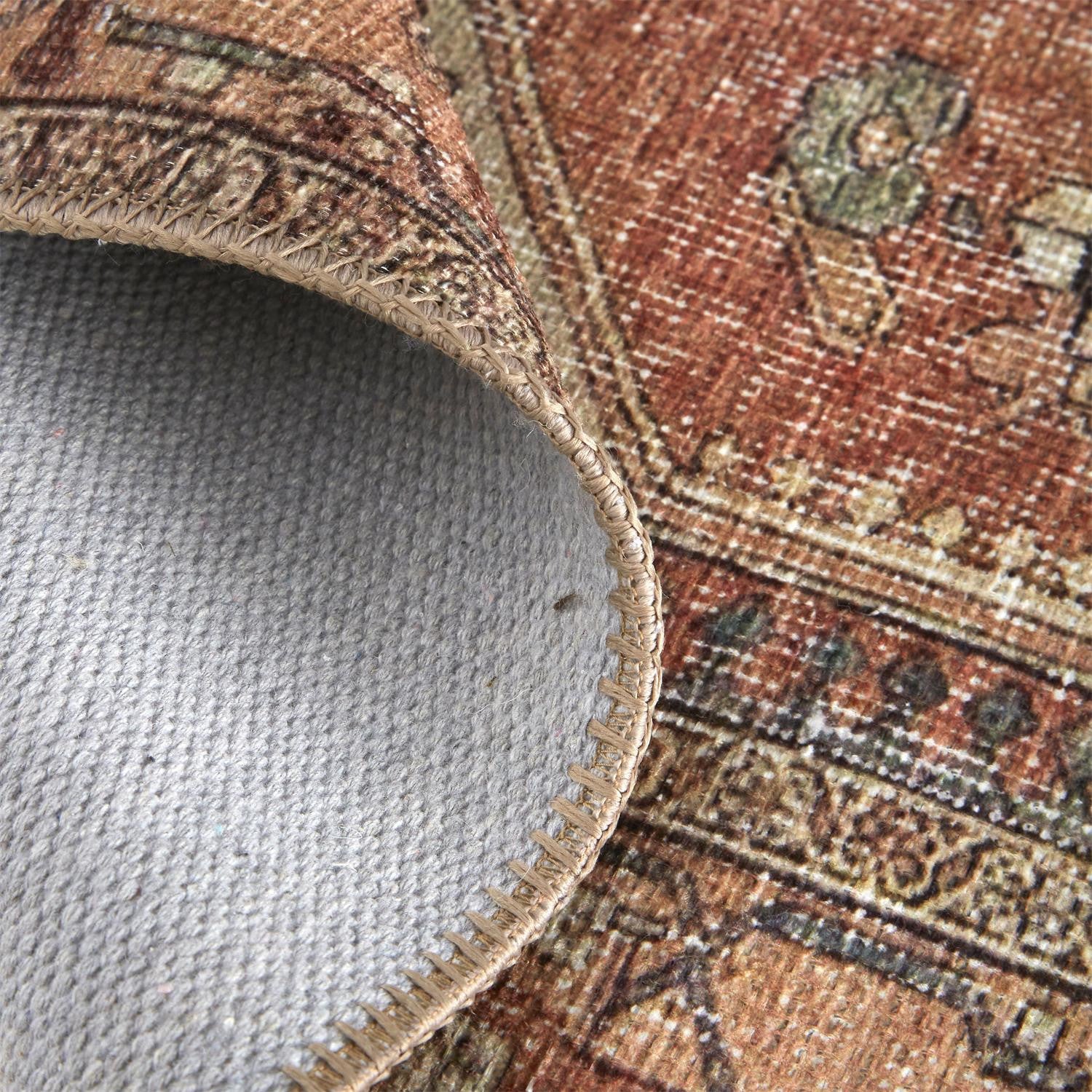 Orange Brown And Taupe Abstract Area Rug - 2' x 3'