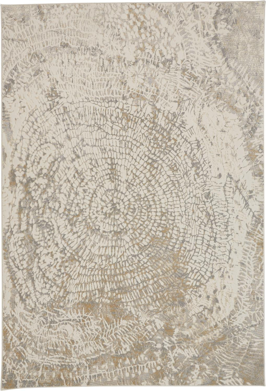 Ivory Tan And Gray Abstract Area Rug - 2' x 3'