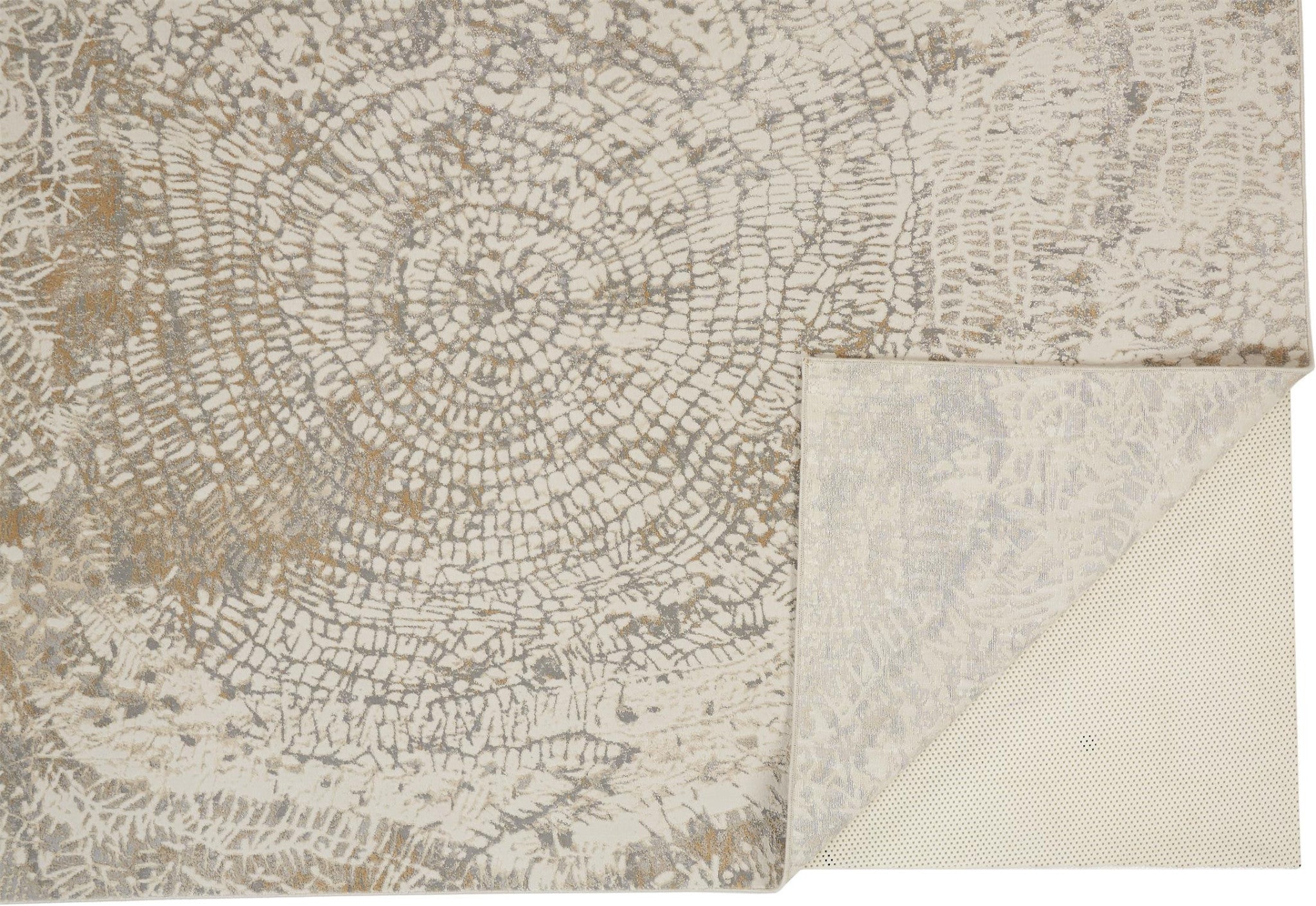 Ivory Tan And Gray Abstract Area Rug - 2' x 3'