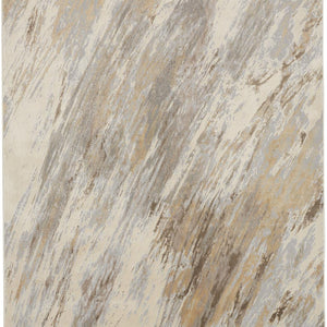 2' X 3' Ivory Tan And Brown Abstract Area Rug