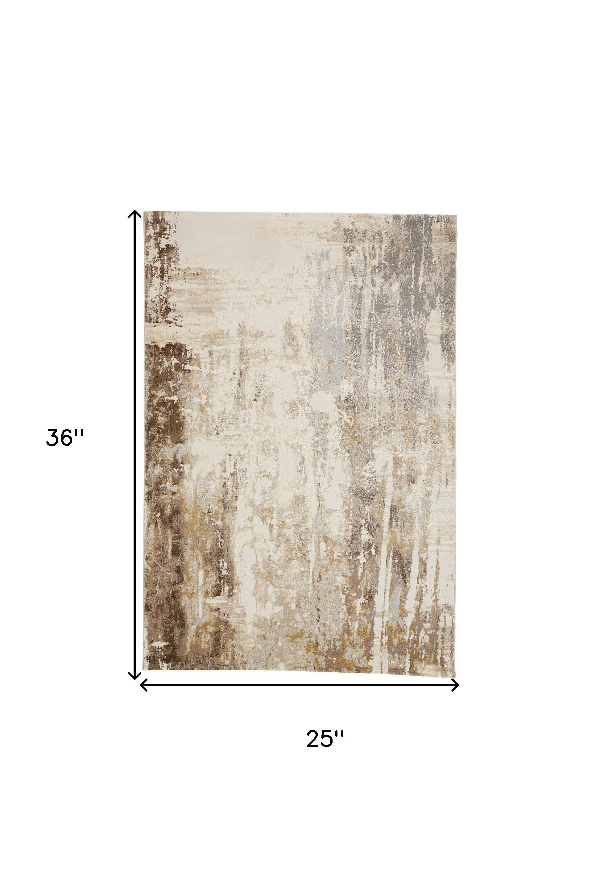 2' X 3' Tan Ivory And Gray Abstract Area Rug
