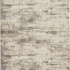 2' X 3' Ivory And Brown Abstract Area Rug