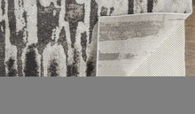 2' X 3' Ivory Brown And Gray Abstract Power Loom Stain Resistant Area Rug