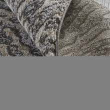 2' X 3' Gray Taupe And Ivory Abstract Power Loom Stain Resistant Area Rug