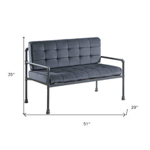 Gray Tufted Velvet And Gray Love Seat 51