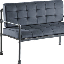 Gray Tufted Velvet And Gray Love Seat 51