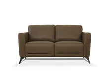 Brown Leather And Black Standard Love Seat 59