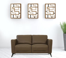 Brown Leather And Black Standard Love Seat 59