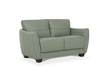Pale Green Leather And Black Standard Love Seat 57