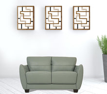 Pale Green Leather And Black Standard Love Seat 57