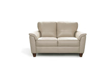 Beige Leather And Black Standard Love Seat 62