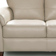 Beige Leather And Black Standard Love Seat 62