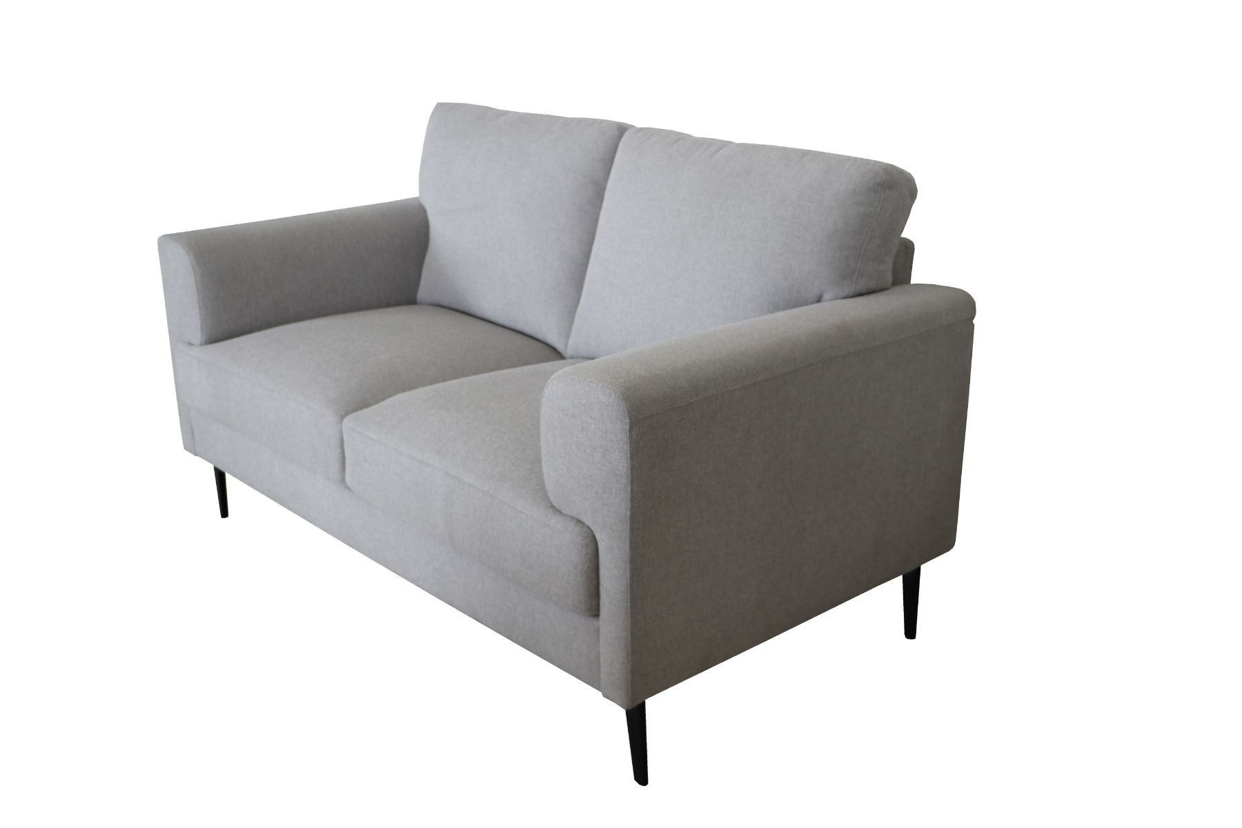 Light Gray 100% Linen And Black Standard Love Seat 61"