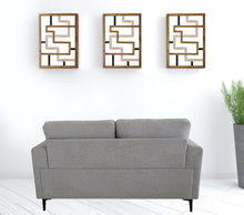 Light Gray 100% Linen And Black Standard Love Seat 61