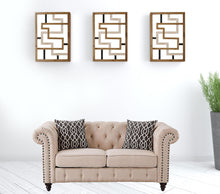 Beige 100% Linen And Black Standard Love Seat 67