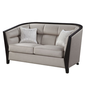 Beige Black Standard Love Seat 64"