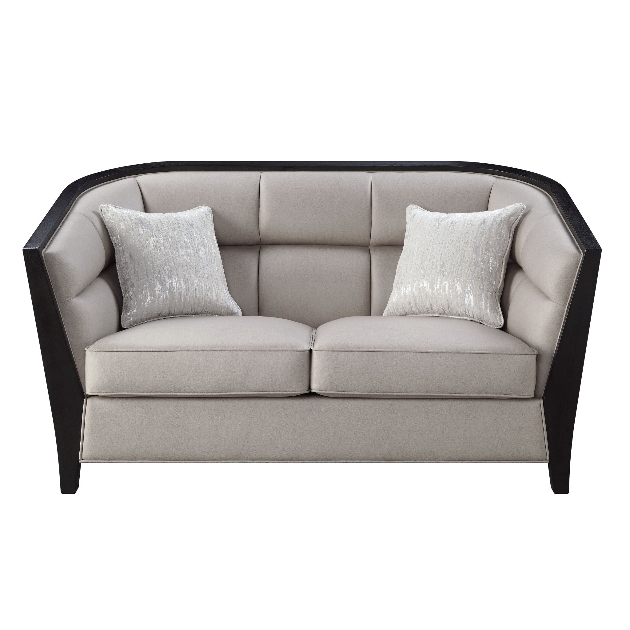 Beige Black Standard Love Seat 64"