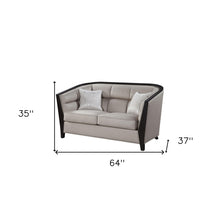 Beige Black Standard Love Seat 64