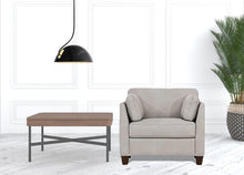 Sillón de cuero genuino blanco polvoriento de 36