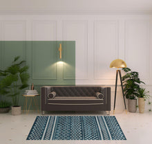 5' X 7' Beige Geometric Washable Area Rug