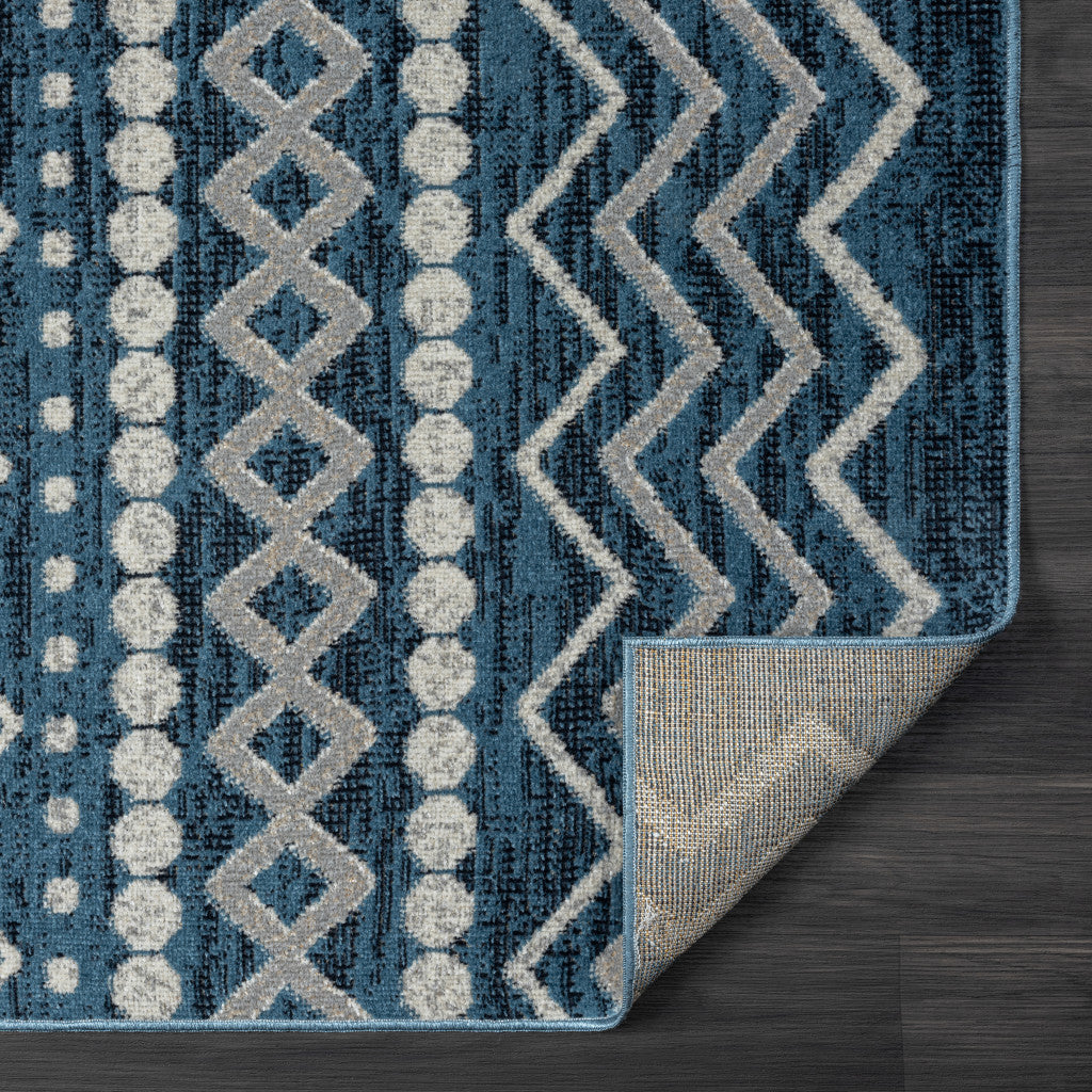 5' X 7' Beige Geometric Washable Area Rug
