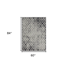 5' X 7' Gray Geometric Area Rug