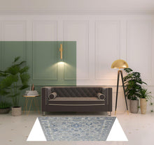 5' X 7' Blue Floral Area Rug