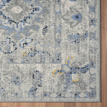 5' X 7' Blue Floral Area Rug