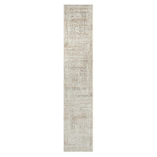 2' X 8' Beige Abstract Distressed Runner Rug