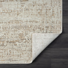 2' X 8' Beige Abstract Distressed Runner Rug
