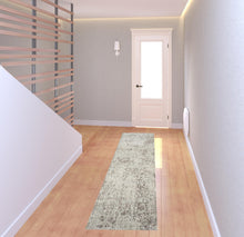 2' X 8' Gray Abstract Distressed Runner Rug