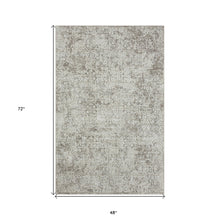 2' X 8' Gray Abstract Distressed Runner Rug