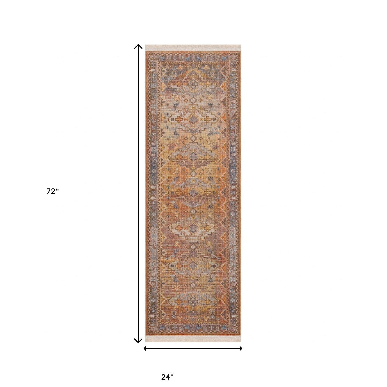 2' X 6' Brown Southwestern Runner Rug
