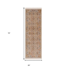 2' X 6' Ivory Oriental Runner Rug