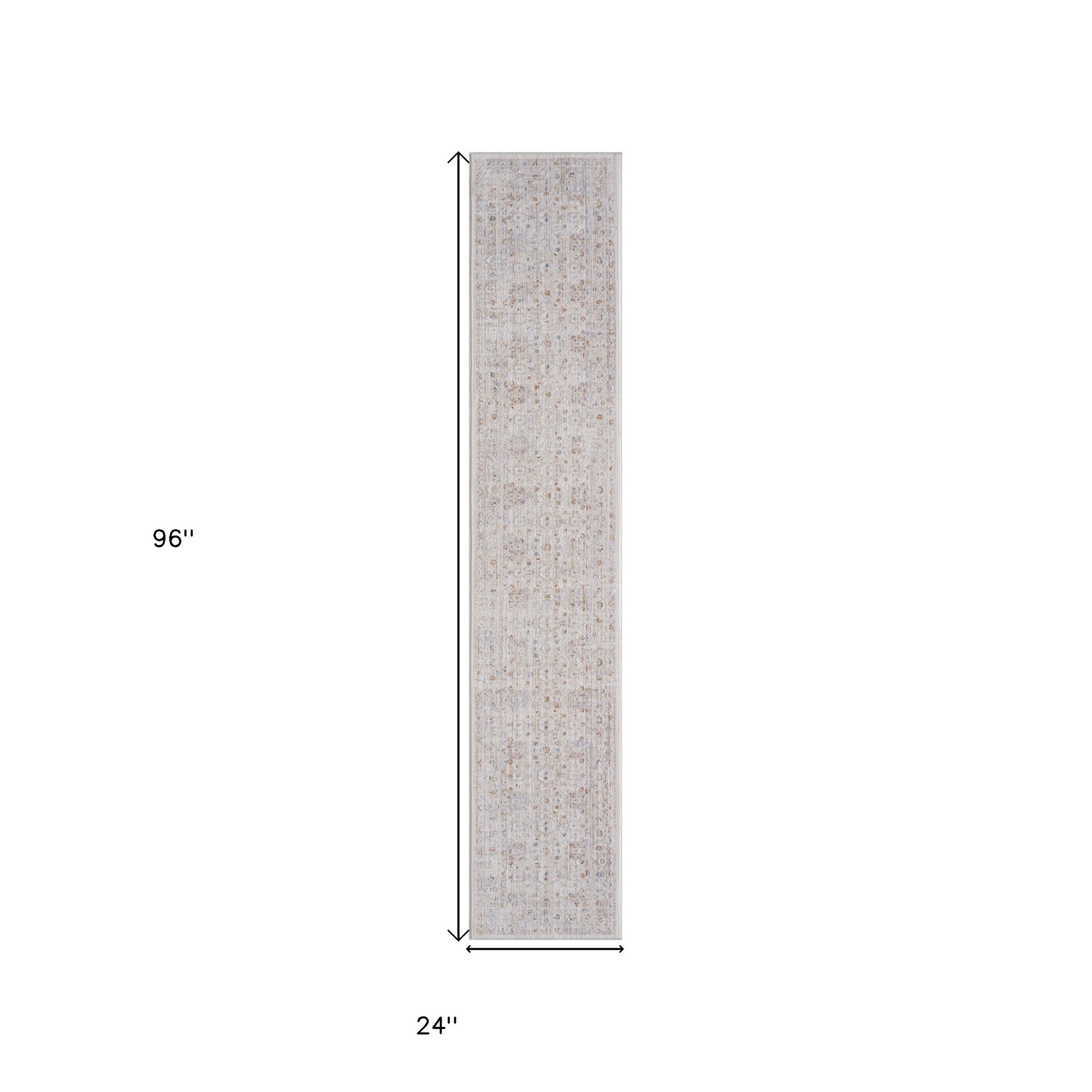 2' X 3' Beige Oriental Area Rug