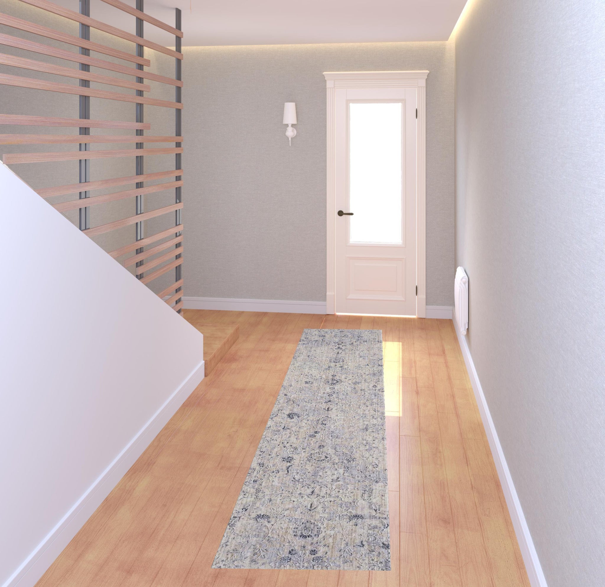 2' X 3' Gray Floral Area Rug