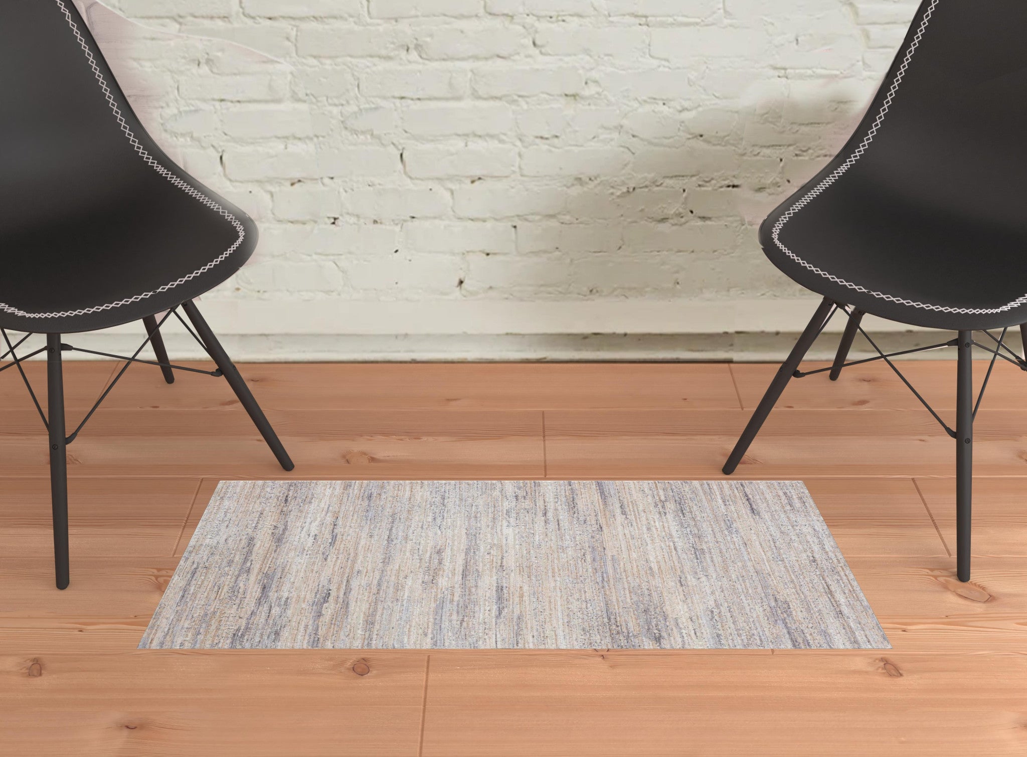2' X 3' Gray Abstract Area Rug