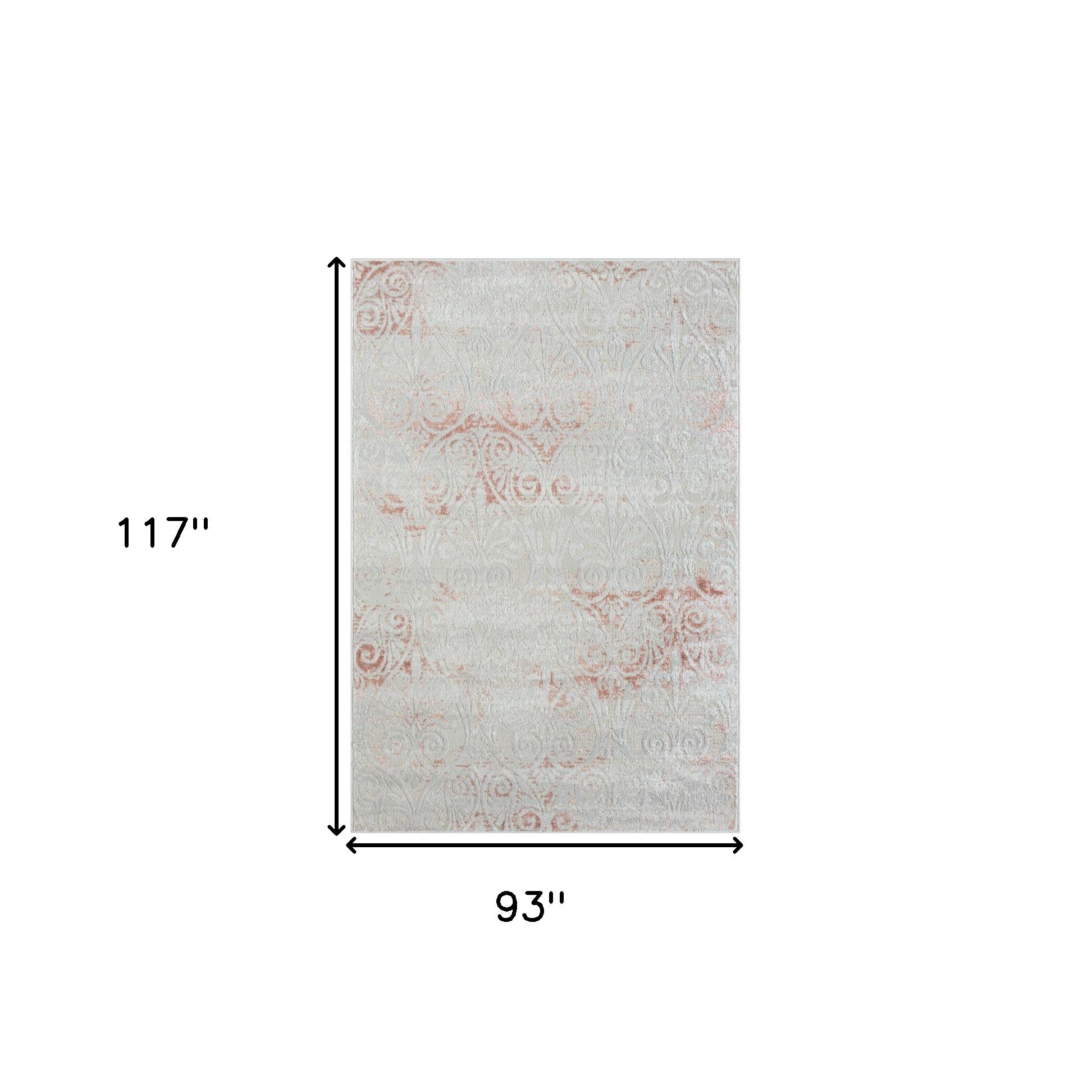 Pink Floral Area Rug - 5' x 7'