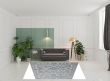 5' X 7' Blue Floral Area Rug