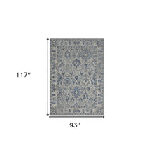 5' X 7' Blue Floral Area Rug